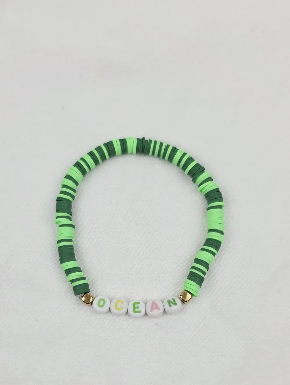 Handmade Clay Bead Ocean Bracelet